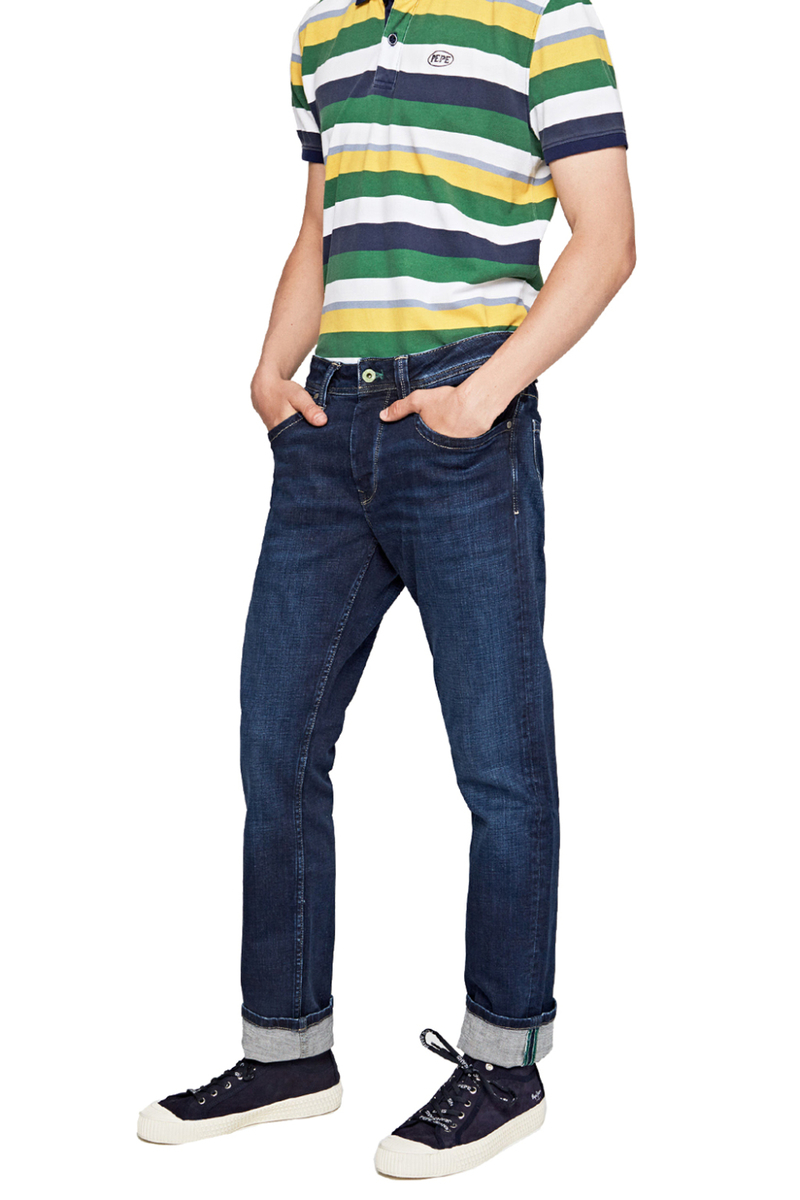 detail Pepe Jeans pánske tmavomodré džínsy Cash