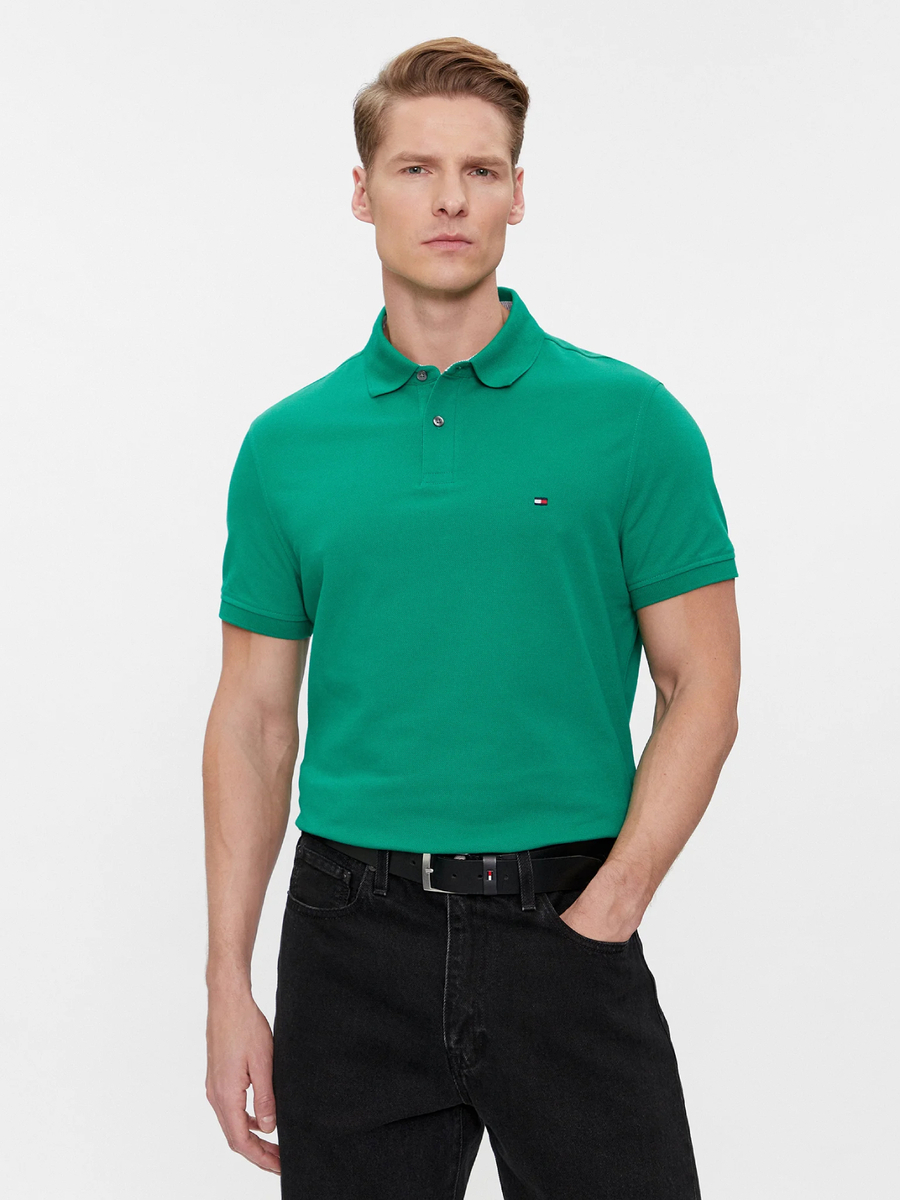 detail Tommy Hilfiger pánske zelené polo tričko