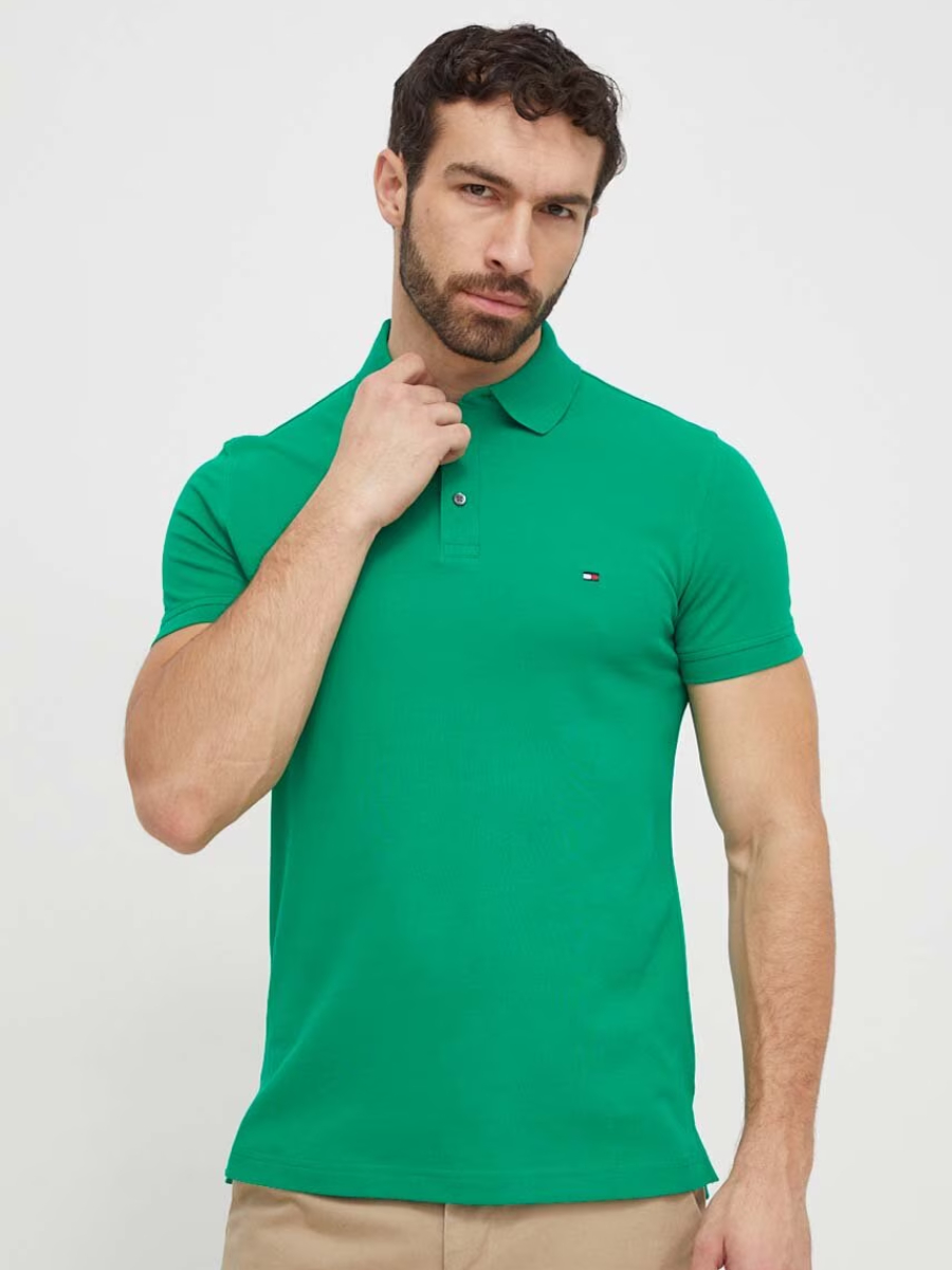 detail Tommy Hilfiger pánske zelené polo tričko
