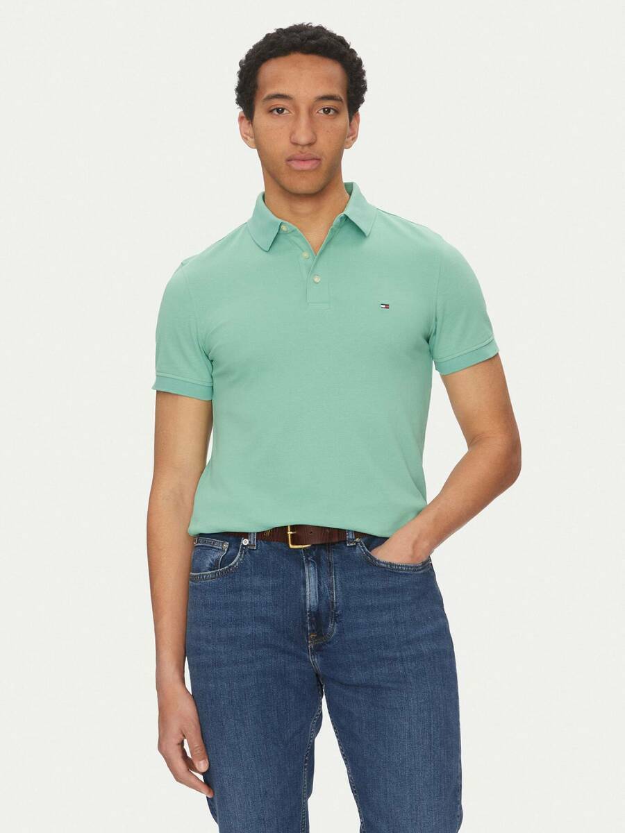detail Tommy Hilfiger pánske zelené polo tričko