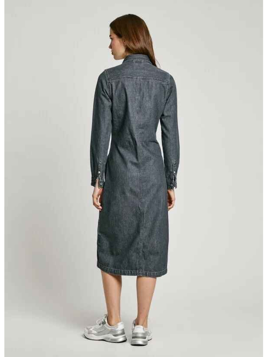 detail Pepe Jeans dámske čierne džínsové šaty