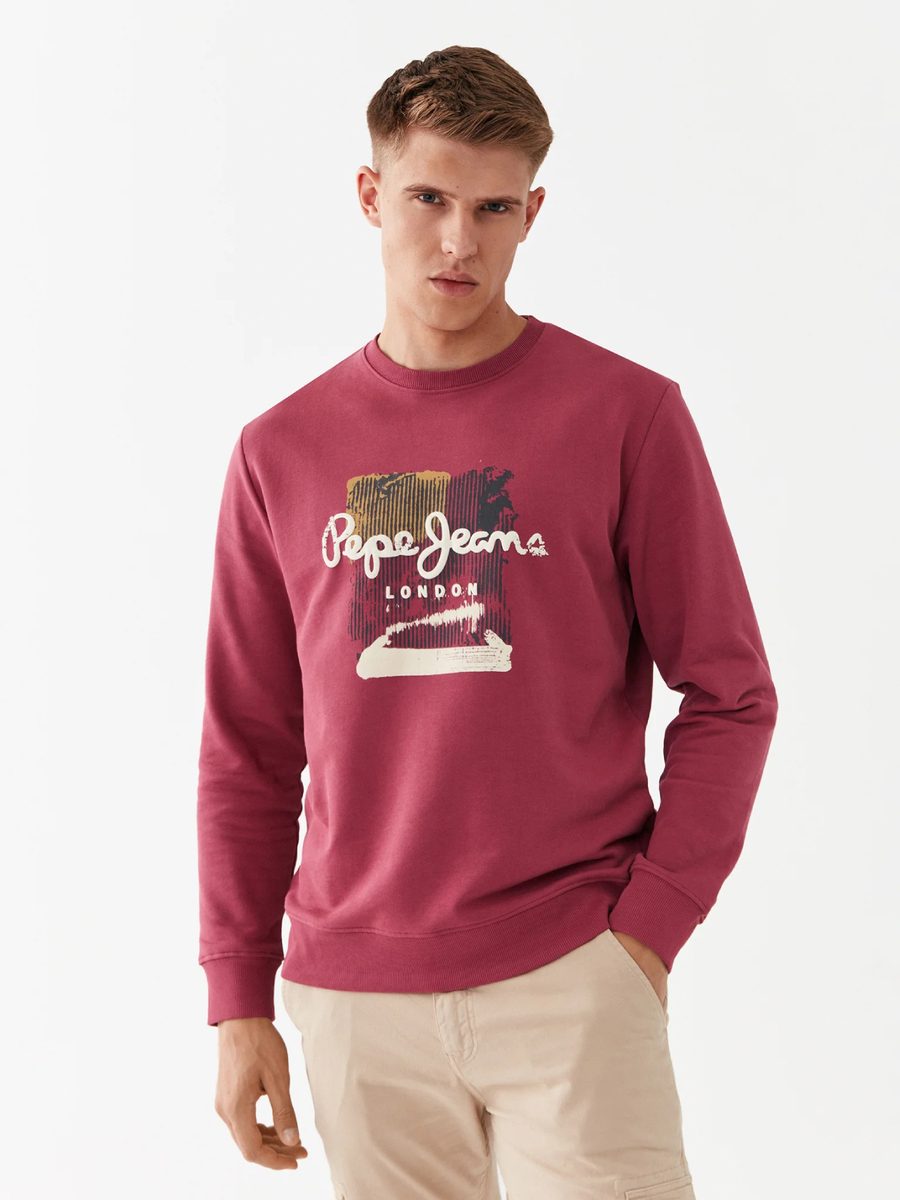 detail Pepe Jeans pánska vínová mikina