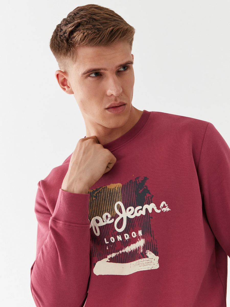 detail Pepe Jeans pánska vínová mikina