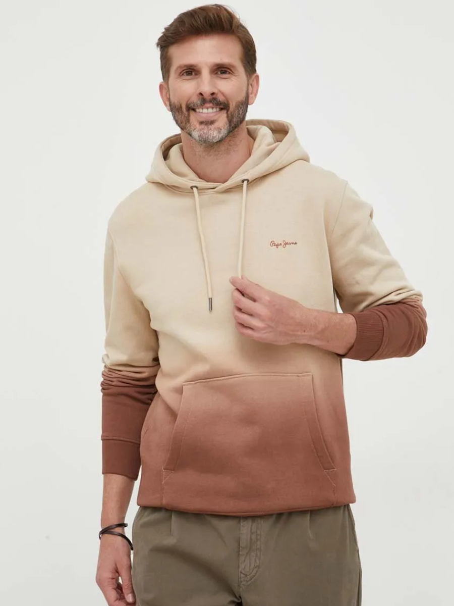detail Pepe Jeans pánska hnedá mikina