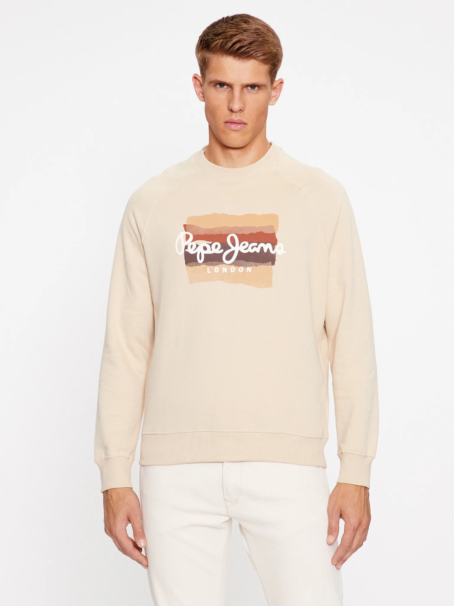 detail Pepe Jeans pánska béžová mikina