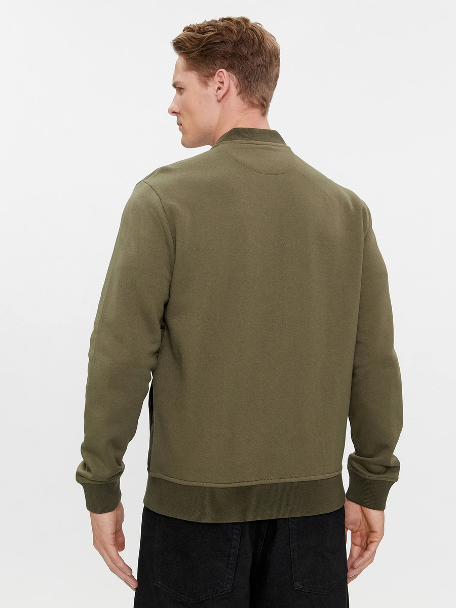 detail Pepe Jeans khaki pánska mikina na zips REDDITCH