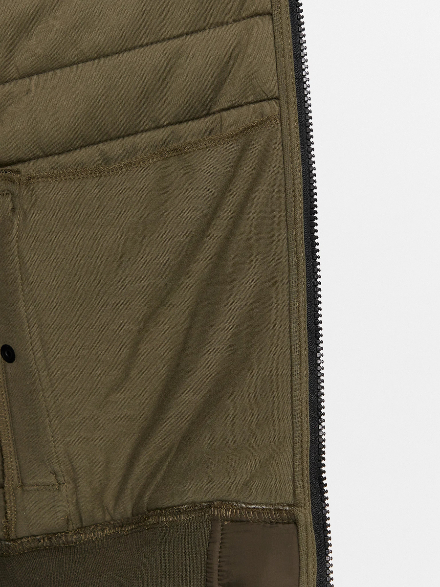 detail Pepe Jeans khaki pánska mikina na zips REDDITCH