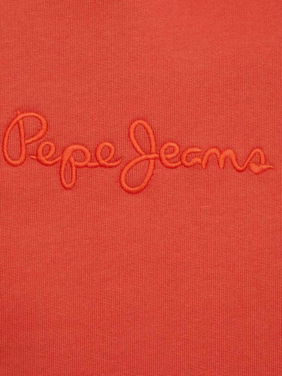 detail Pepe Jeans pánska oranžová mikina JOE