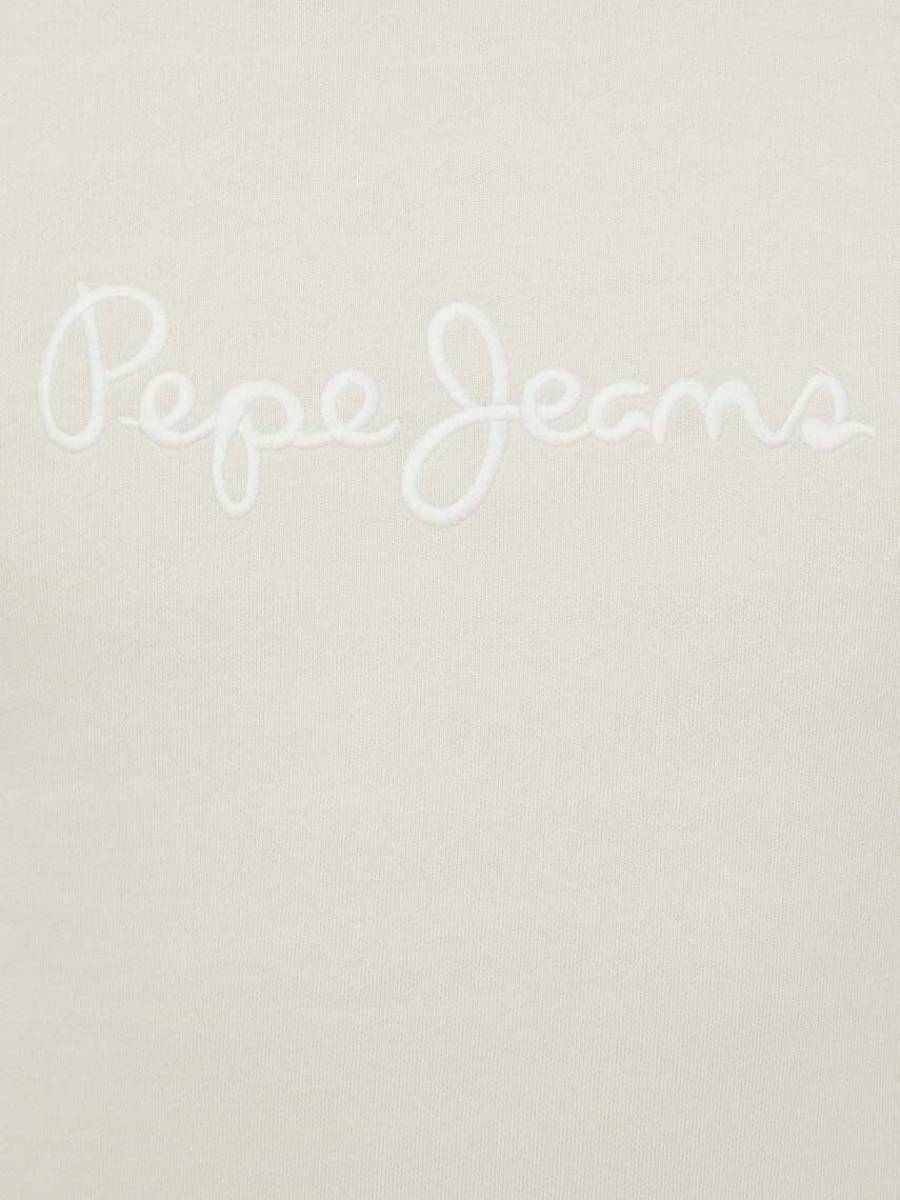 detail Pepe Jeans pánska smotanová mikina Joe