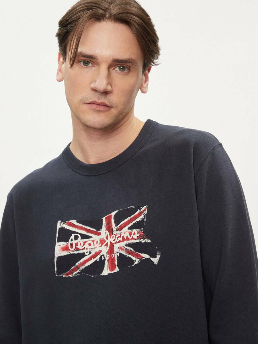 detail Pepe Jeans pánska modrá mikina Ruwan
