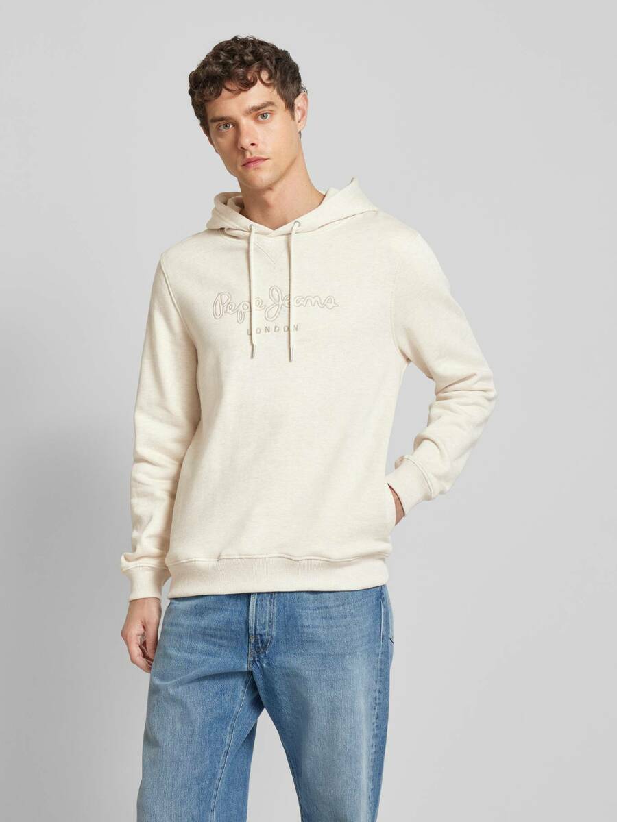 detail Pepe Jeans pánska krémová mikina 