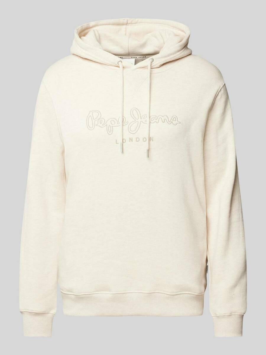 detail Pepe Jeans pánska krémová mikina 