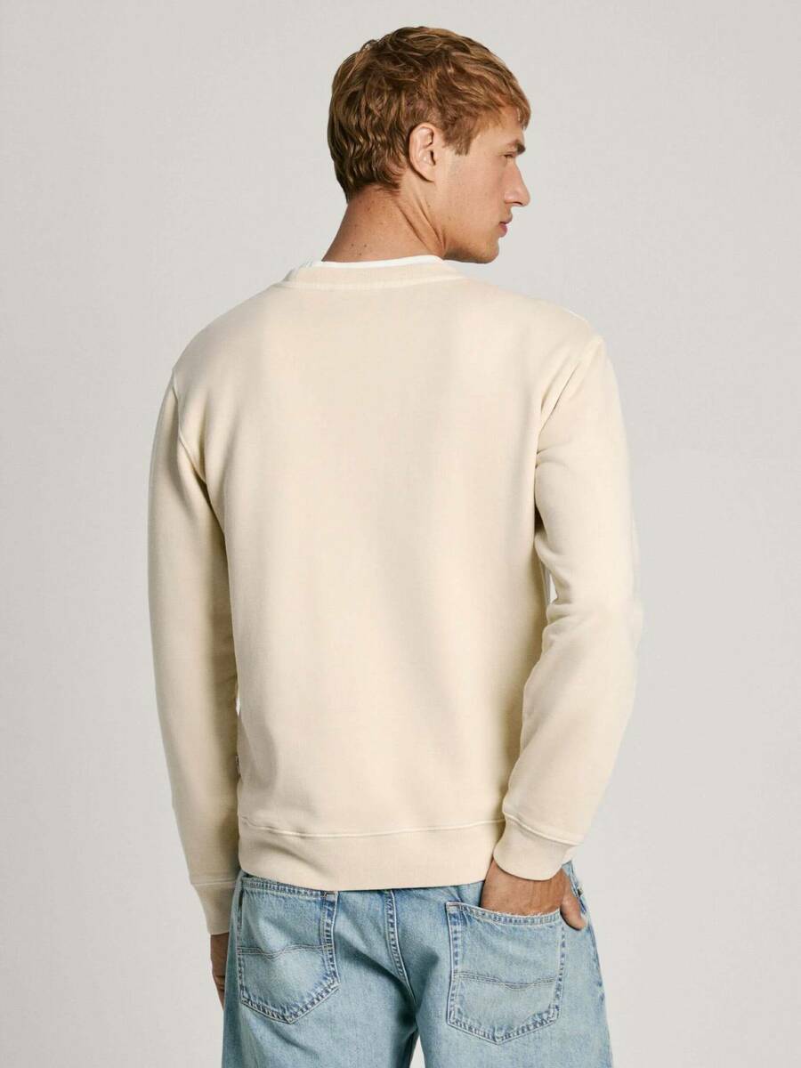 detail Pepe Jeans pánska béžová mikina Simon