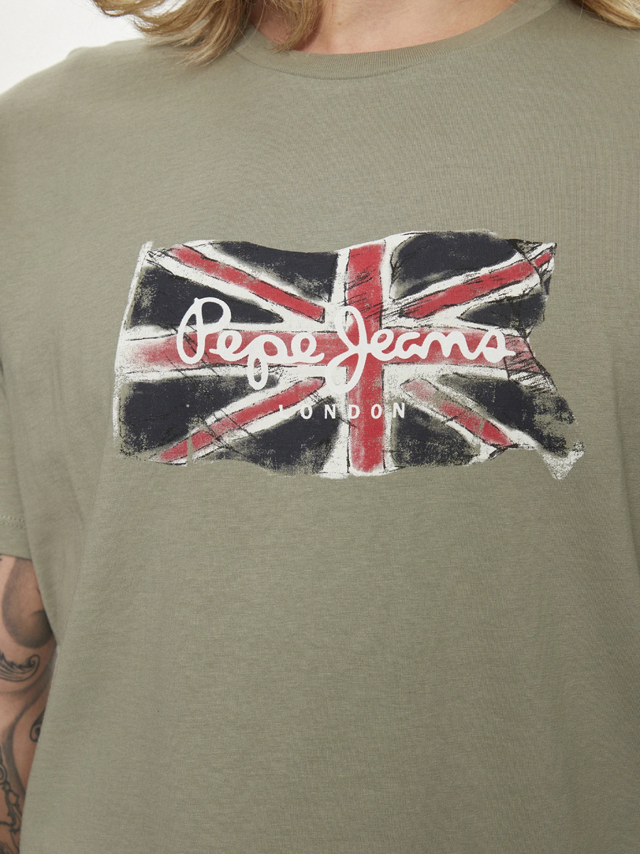 detail Pepe Jeans pánske zelené tričko