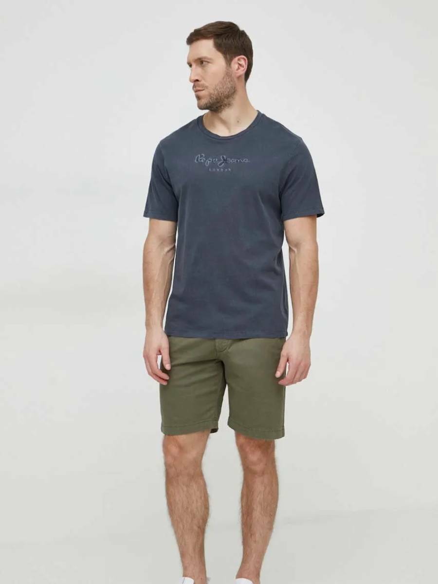 detail Pepe Jeans pánske šedé tričko