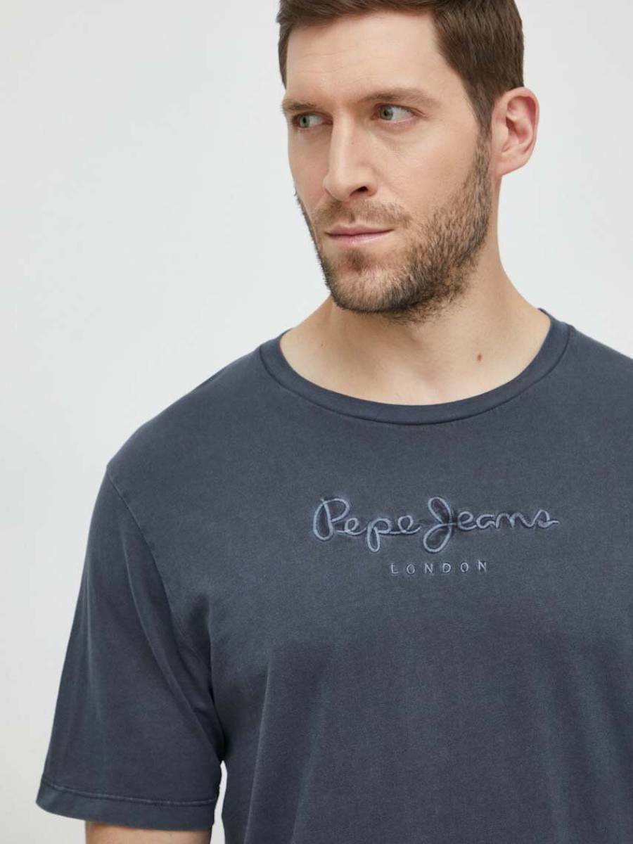 detail Pepe Jeans pánske šedé tričko