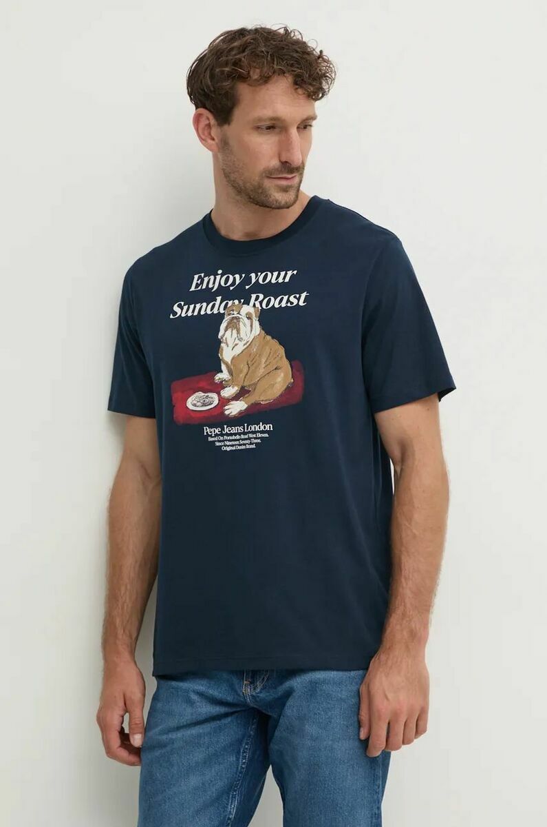 detail Pepe Jeans pánske tričko AXEL s potlačou