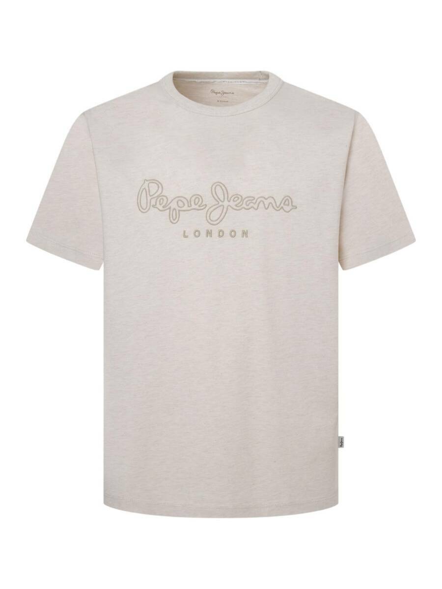 detail Pepe Jeans pánske krémové tričko 