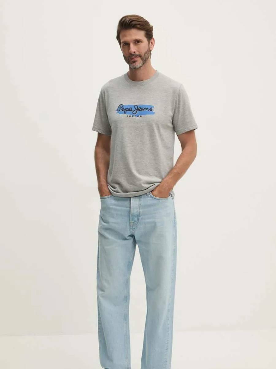 detail Pepe Jeans pánske šedé tričko Arsham