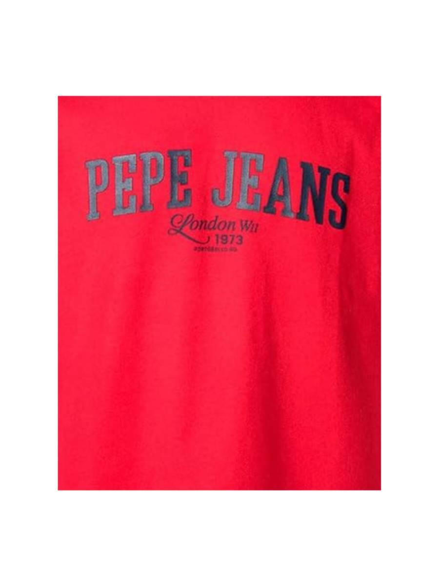detail Pepe Jeans pánske červené tričko Derril