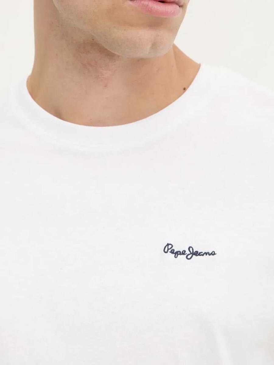 detail Pepe Jeans pánske biele tričko Contrast