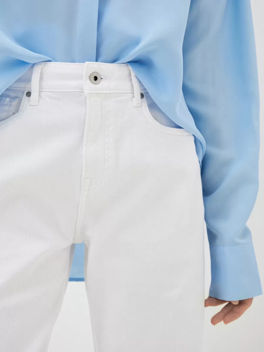 detail Pepe Jeans dámske biele džínsy