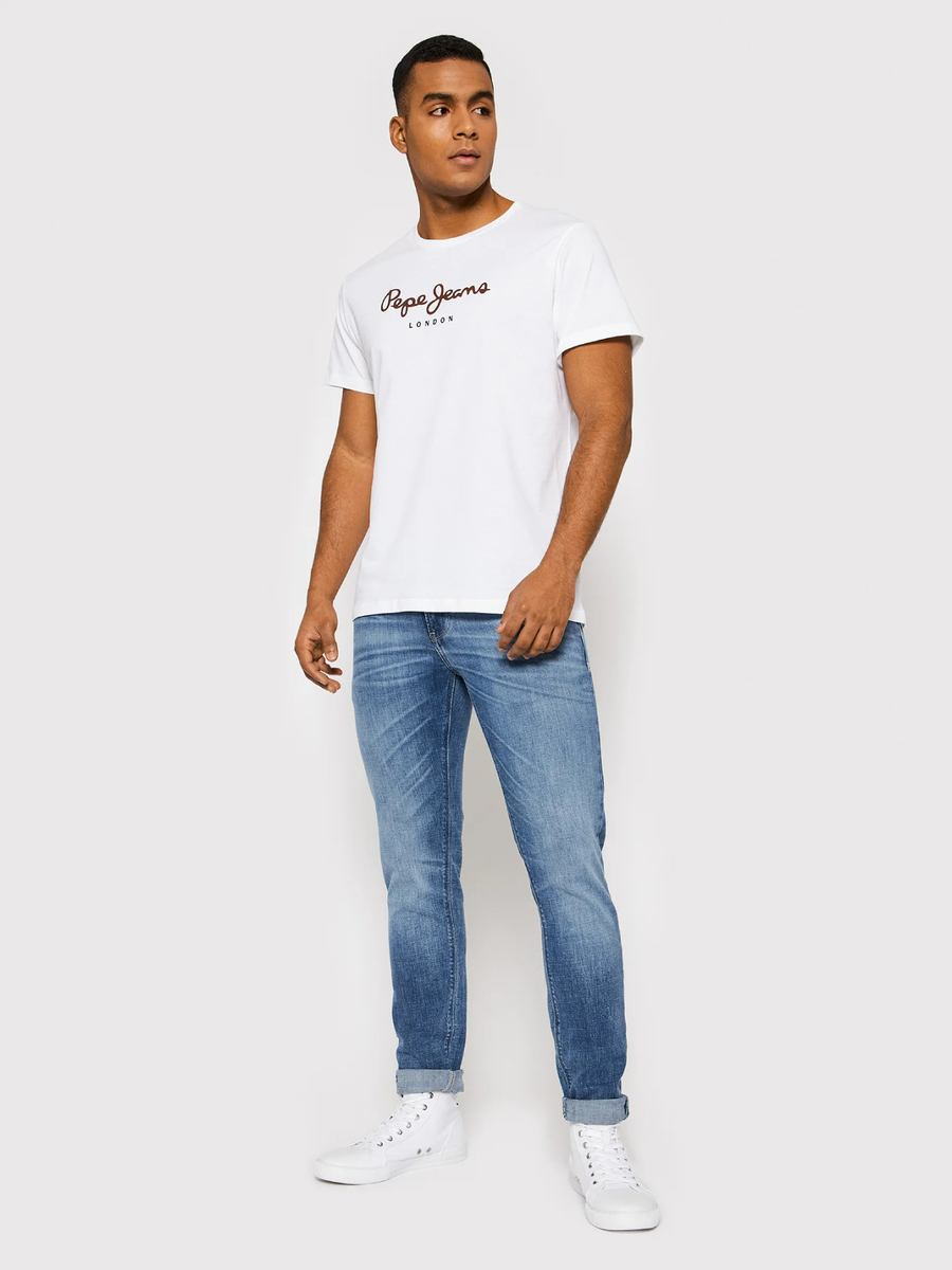 detail Pepe Jeans pánske biele tričko