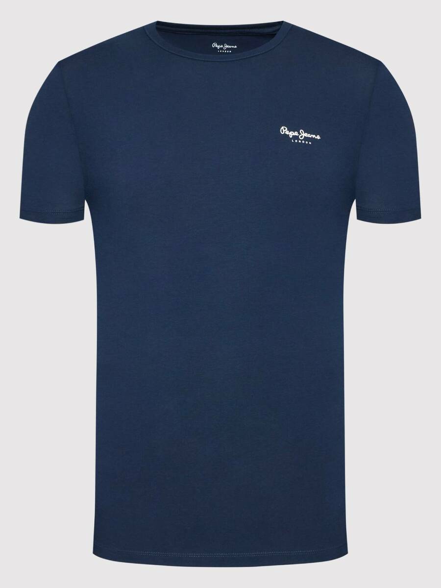 detail Pepe Jeans pánske tmavo modré tričko Basic