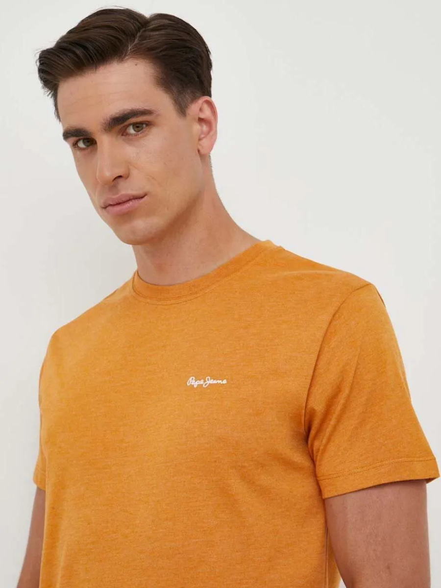 detail Pepe Jeans pánske oranžové tričko