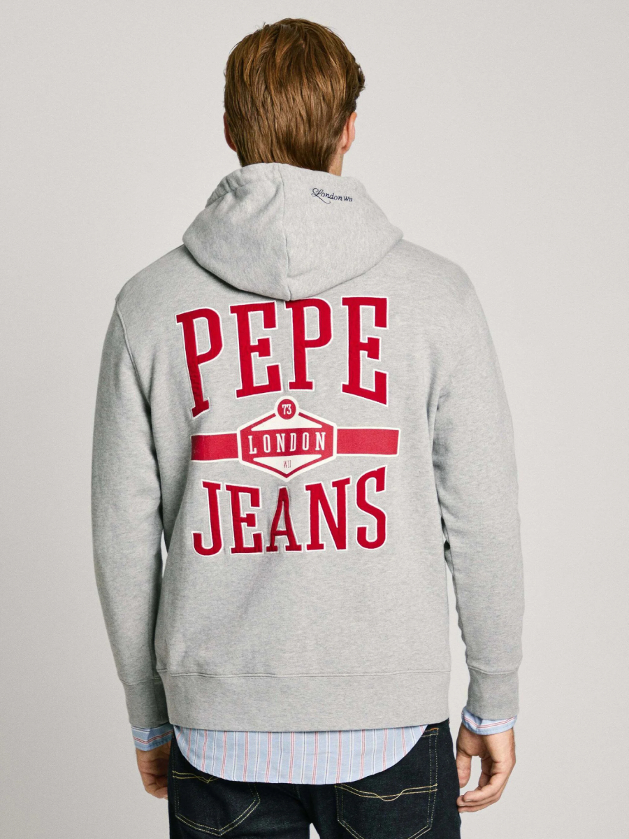 detail Pepe Jeans pánska šedá mikina