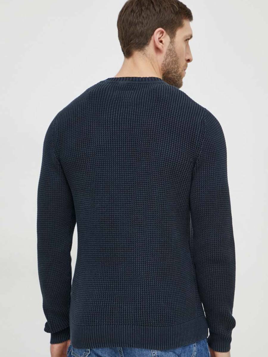 detail Pepe Jeans pánsky tmavomodrý sveter Maxwell
