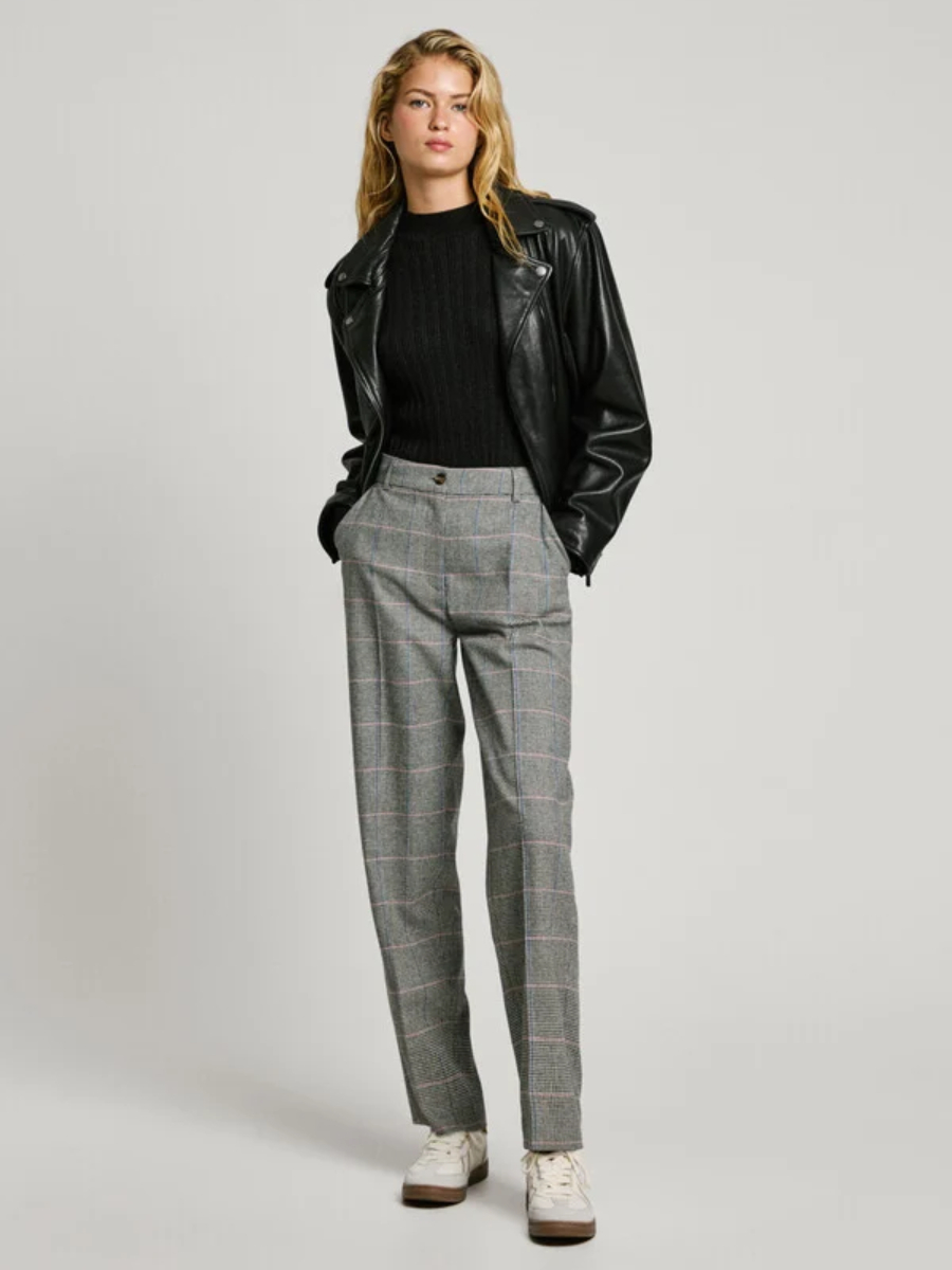 detail Pepe Jeans dámske šedé nohavice FLORINE