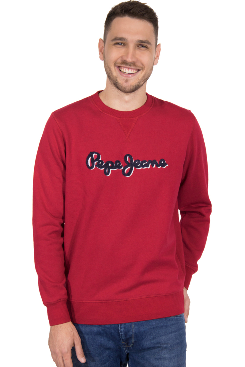 detail Pepe Jeans pánska červená mikina Lamont