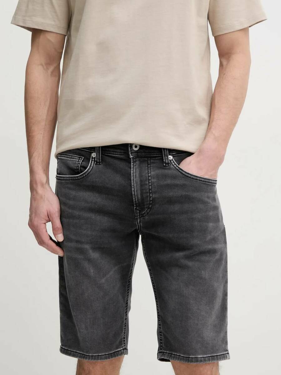 detail Pepe Jeans pánske šedé kraťasy