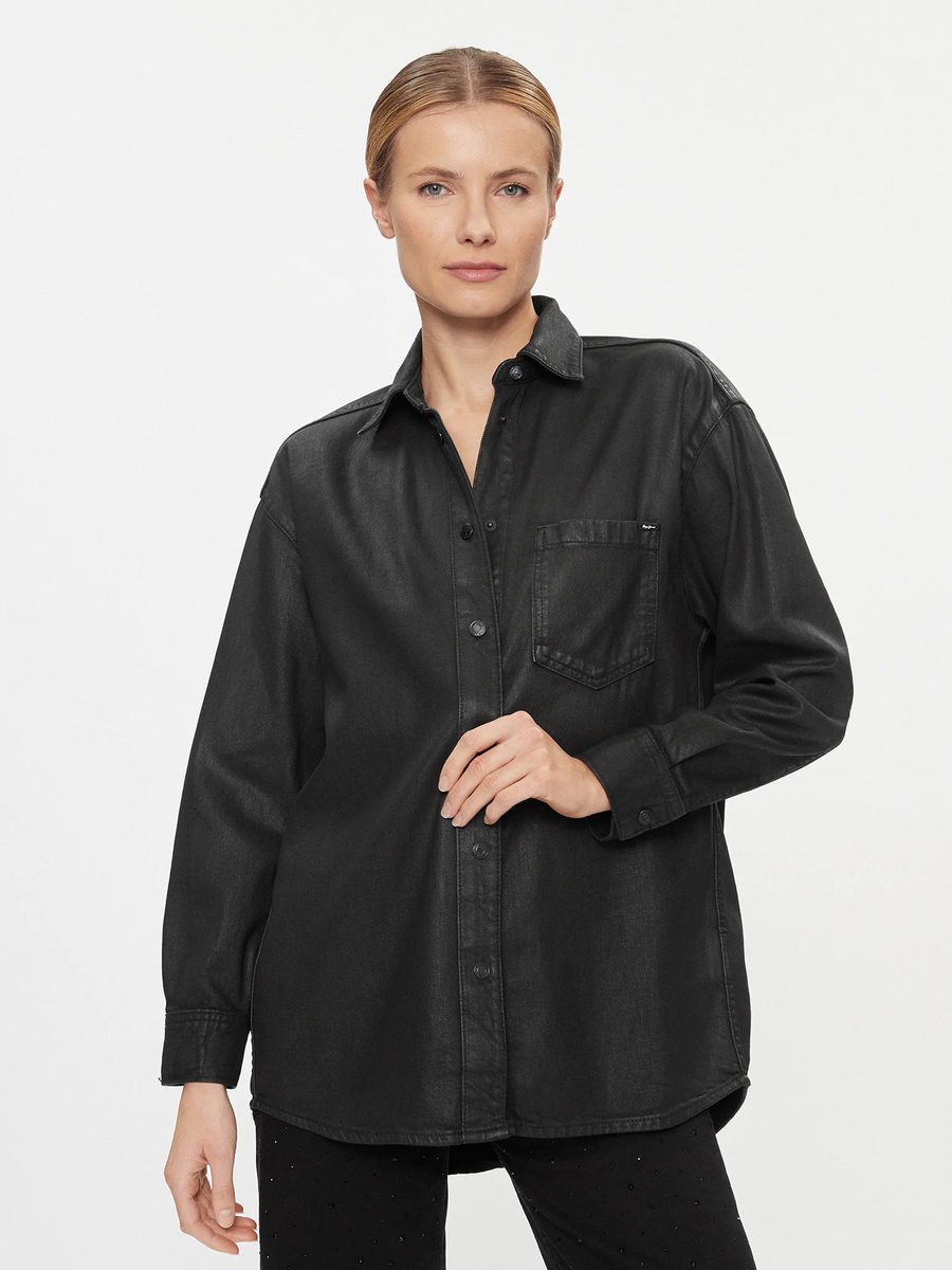 detail Pepe Jeans dámska čierna košeľa ALIX