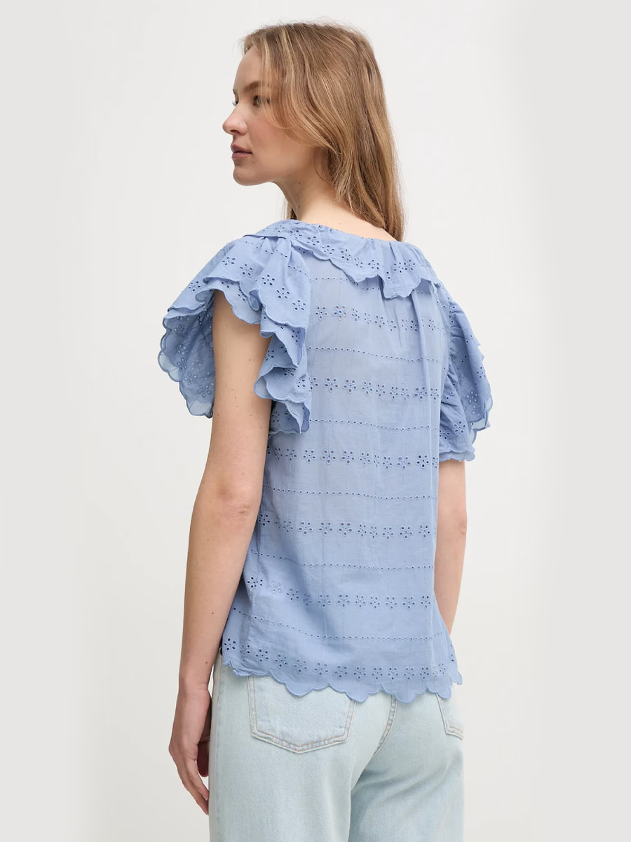 detail Pepe Jeans dámska modrá blúzka Dame