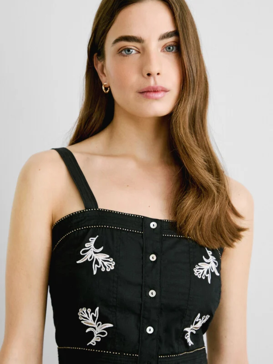 detail Pepe Jeans dámsky čierny top Earby