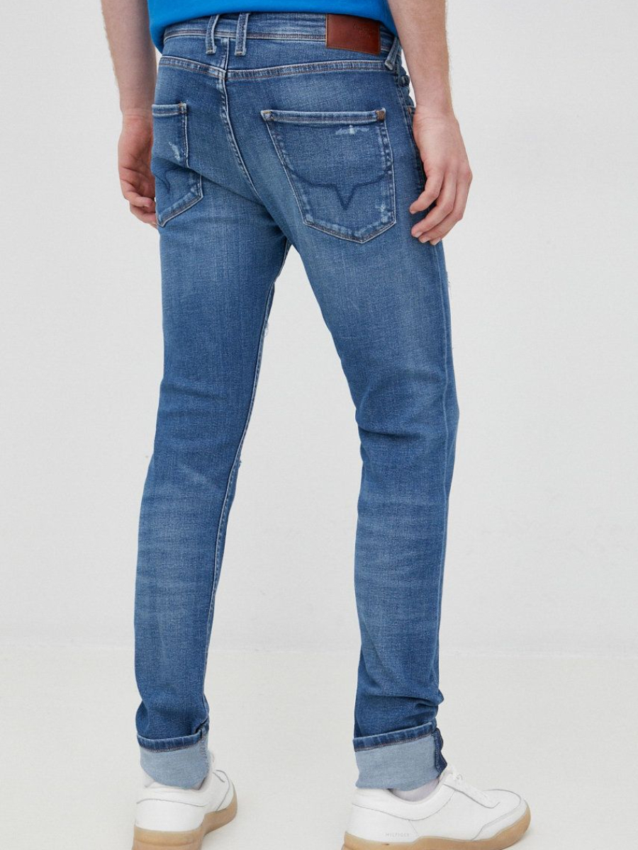 detail Pepe Jeans pánske modré džínsy
