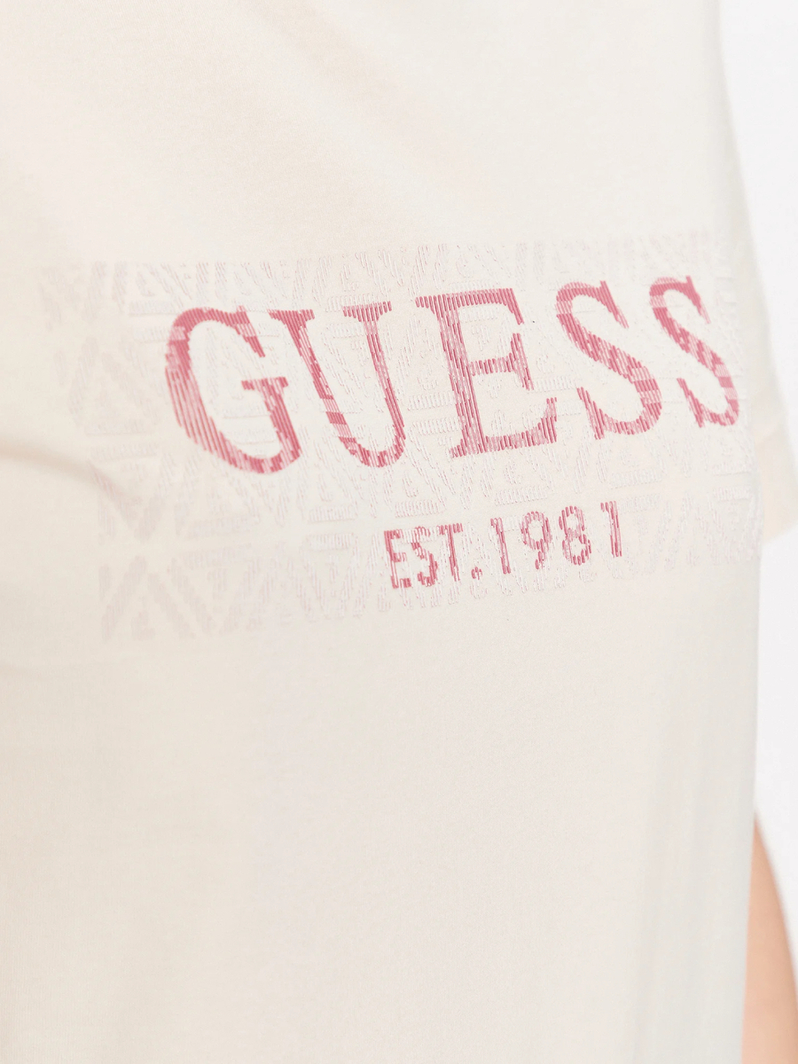 detail Guess dámske krémové tričko