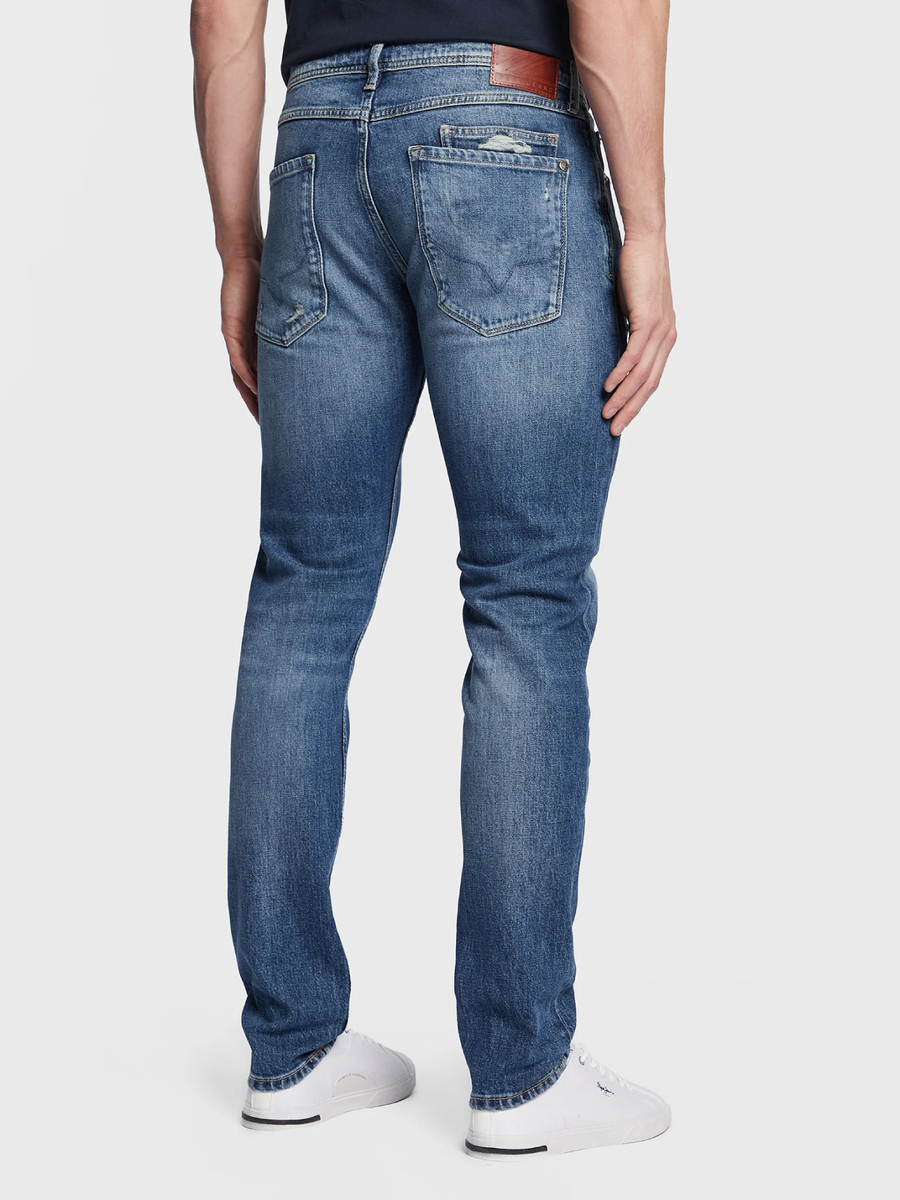 detail Pepe Jeans pánske modré džínsy Stanley