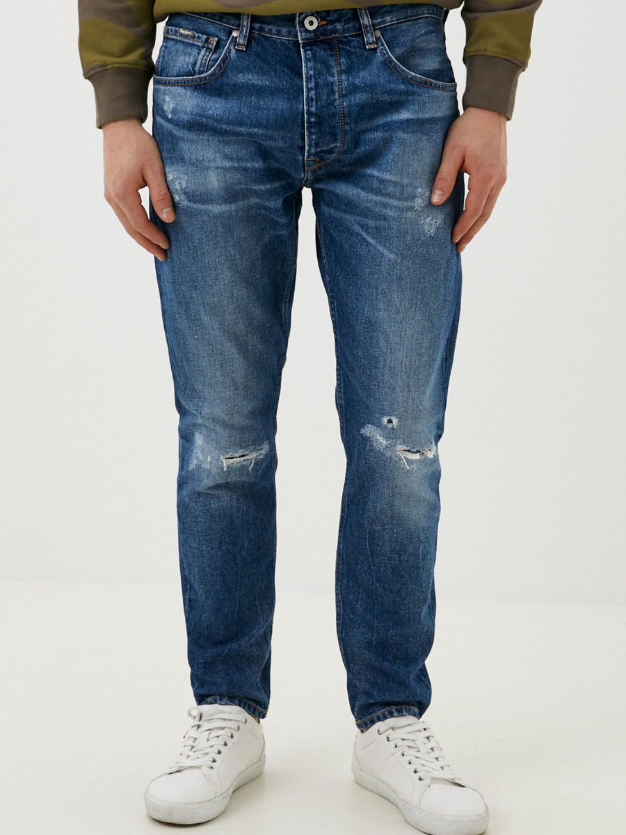 detail Pepe Jeans pánske modré džínsy