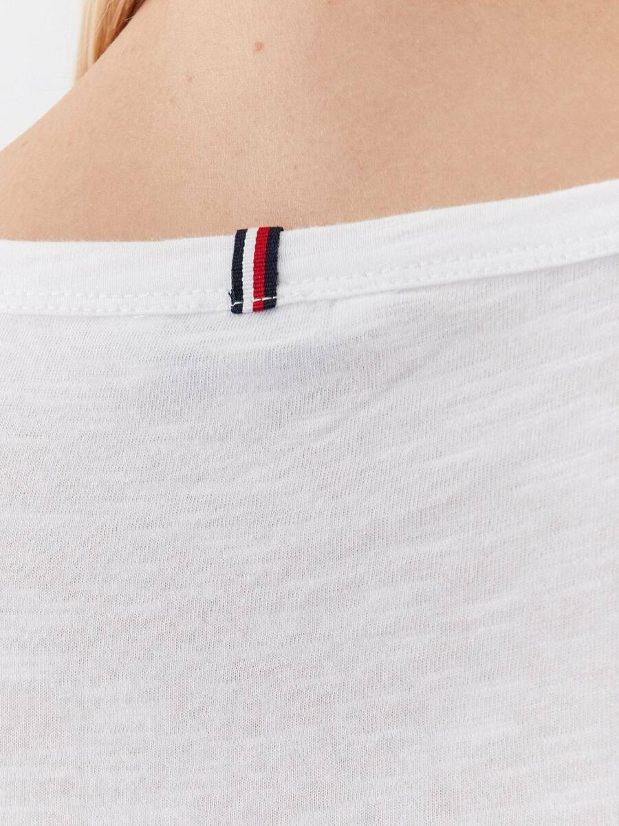 detail Tommy Hilfiger dámske biele tričko Slim