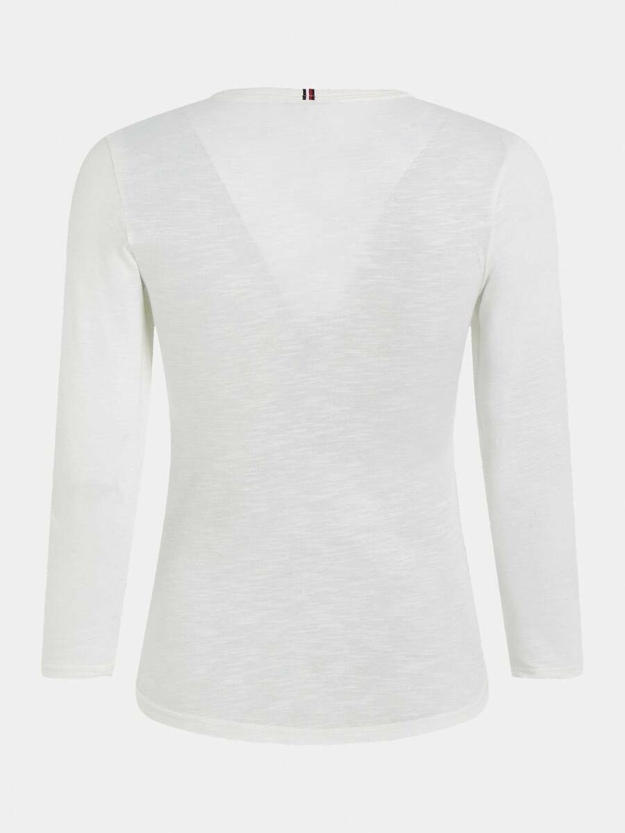 detail Tommy Hilfiger dámske biele tričko Slim