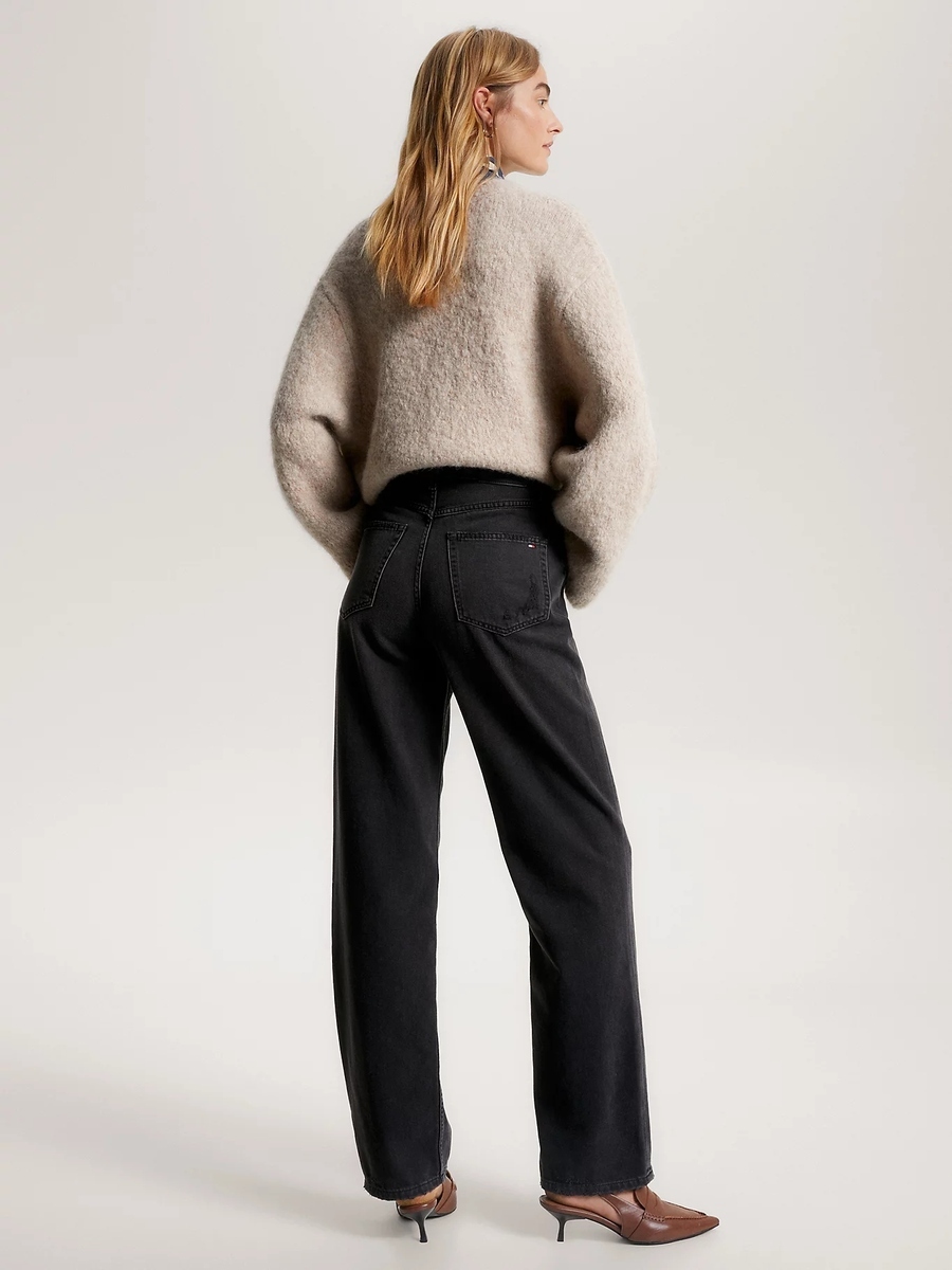 detail Tommy Hilfiger dámské šedé džíny Relaxed