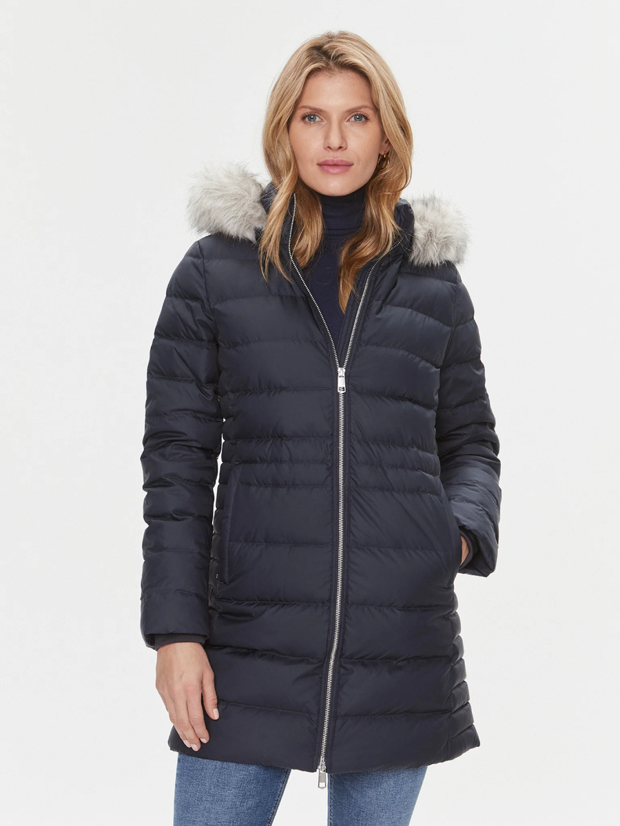 detail Tommy Hilfiger dámska tmavo modrá bunda