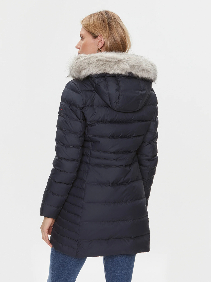 detail Tommy Hilfiger dámska tmavo modrá bunda