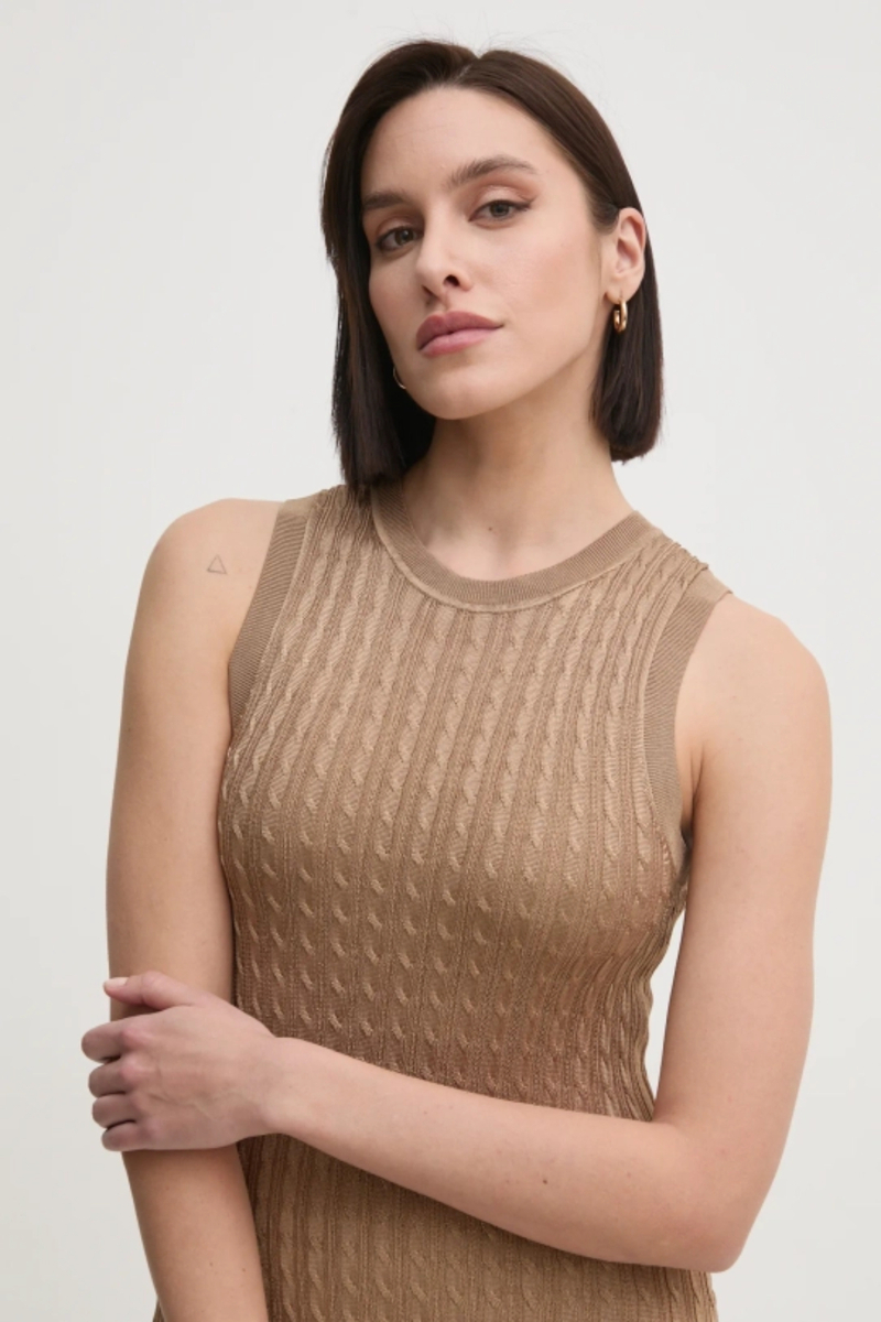 detail Tommy Hilfiger dámske hnedé šaty