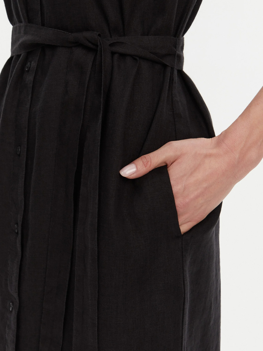 detail Tommy Hilfiger dámske košeľové ľanové šaty