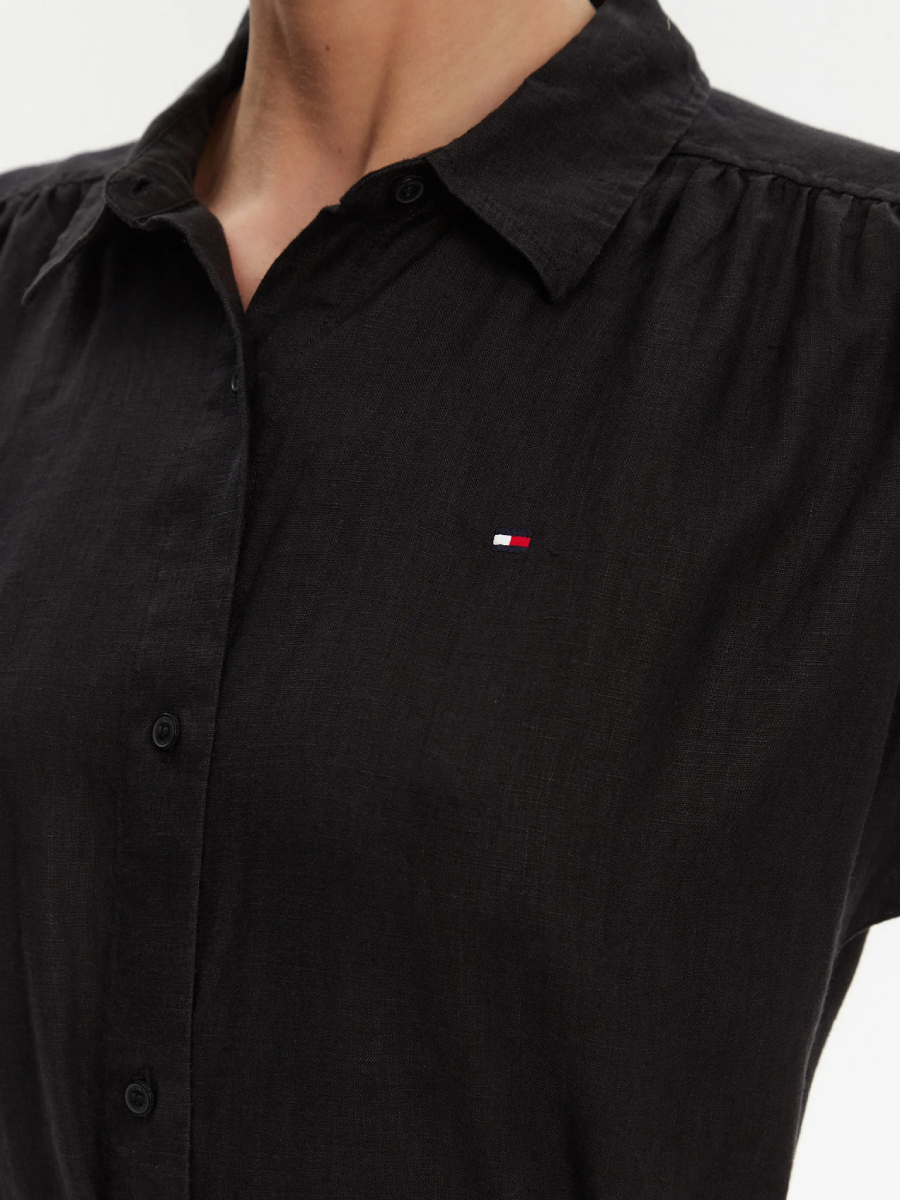detail Tommy Hilfiger dámske košeľové ľanové šaty