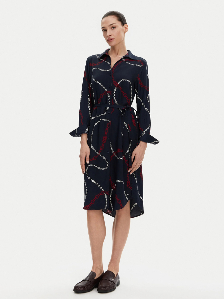 detail Tommy Hilfiger dámske tmavo modré šaty